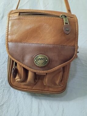 AND Tan Leather Crossbody Bag for Men/Women